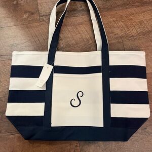 Dalix Monogramed Canvas Tote